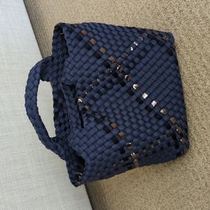 Naghedi St Barths Mini Tote Galaxy Print Blue Silver